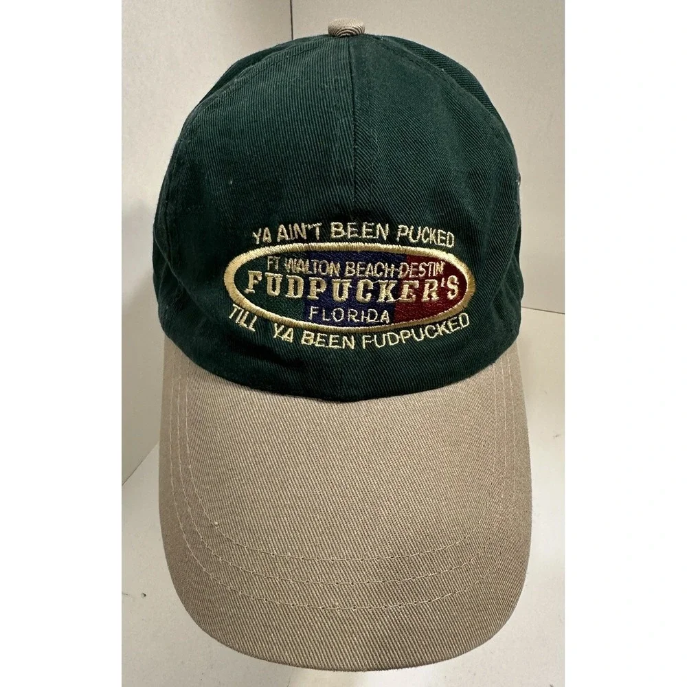 Vintage Fudpucker's Embroidered Hat Cap Florida NOS NWT Zkaps Ya Ain't Been Puck